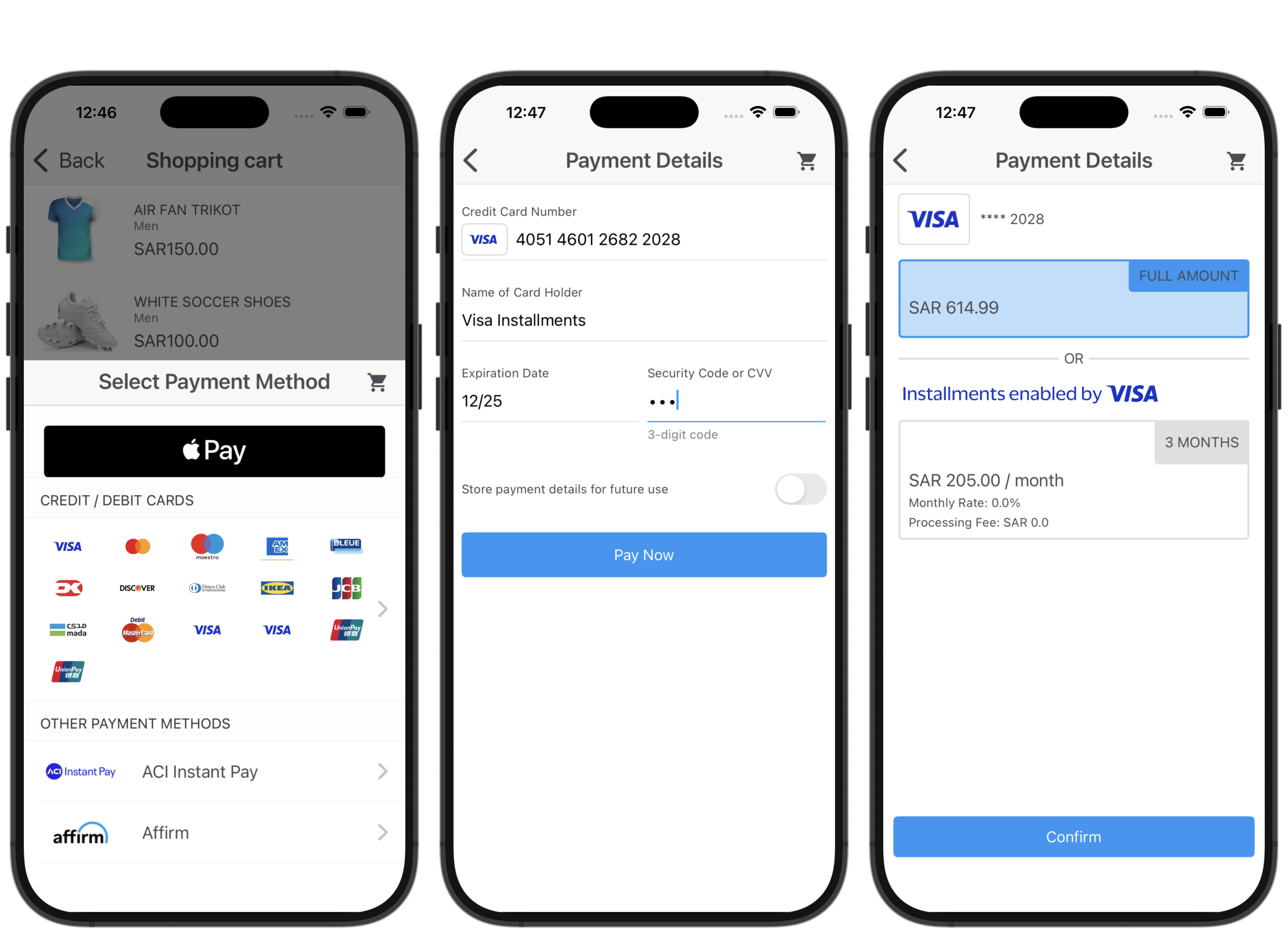 iOS Visa installment flow